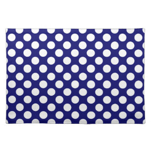 White Polka Dot on Navy Blue Placemat