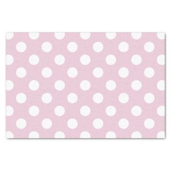 White Polka Dot On Pink Background Tissue Paper by PaintedDreamsDesigns at Zazzle