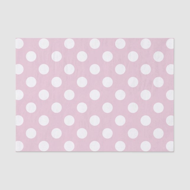 White Polka Dot on Pink Background Tissue Paper (Front)