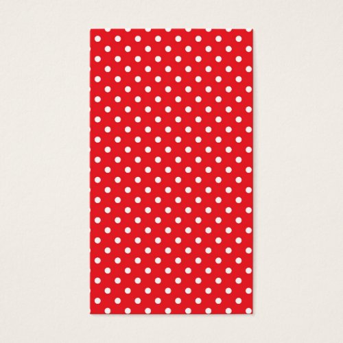 White polka dot on red background bookmark business cards
