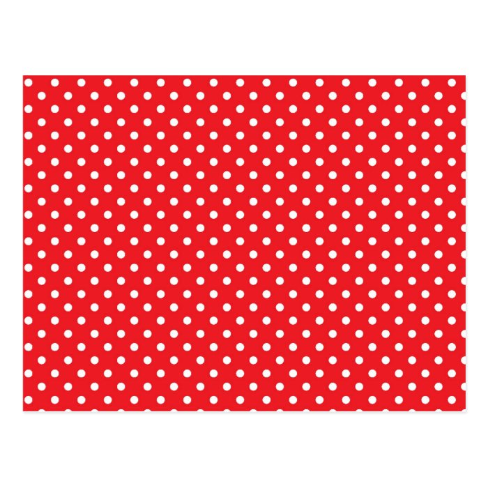 White polka dot on red background post cards