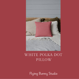 White Polka Dot On Red Throw Pillow