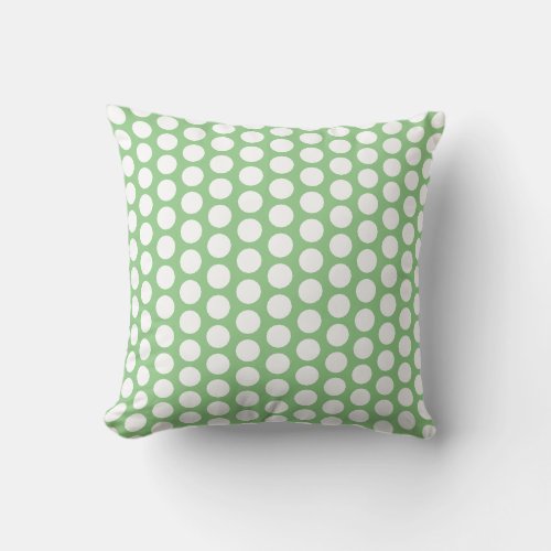 White Polka Dot Sage Green Classy Gift Favor 2023 Throw Pillow