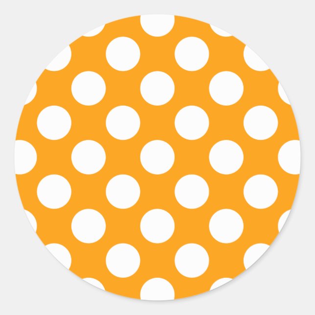 White Polka Dots Any Color change Classic Round Sticker (Front)