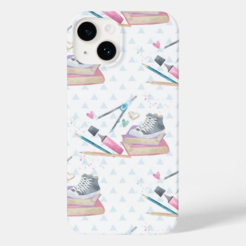 white Polka dots back to school watercolor  Case_Mate iPhone 14 Case