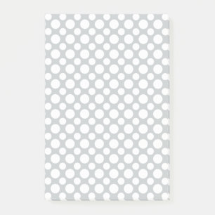 White Polka Dots Big and Small on Grey Stickies Post-it Notes