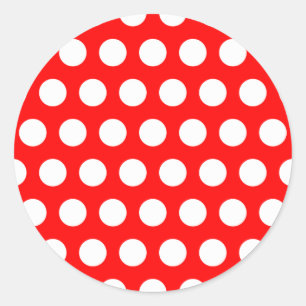 White Polka Dots Classic Round Sticker