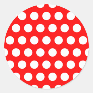 White Polka Dots Classic Round Sticker