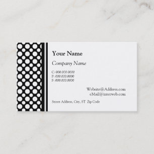 White Polka Dots Custom Initial Business Cards