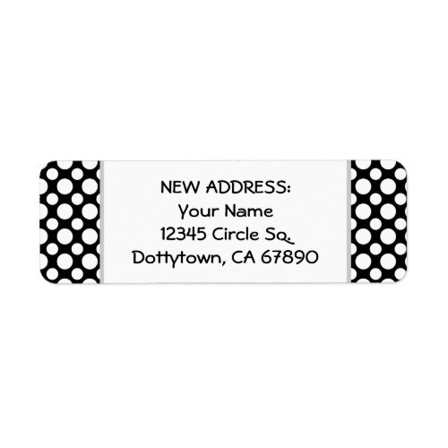 White Polka Dots Custom New Address Label