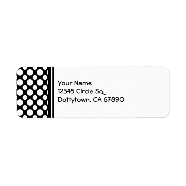 White Polka Dots Custom Return Address Label (Front)