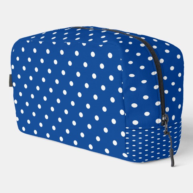 White Polka Dots Design Dopp Kit Bag