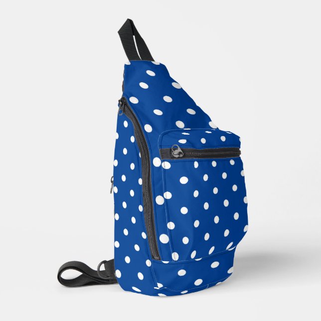 White Polka Dots Design Sling Bag (Left Corner)