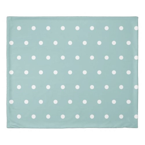 White Polka Dots Eggshell Blue Geometric Patterns Duvet Cover