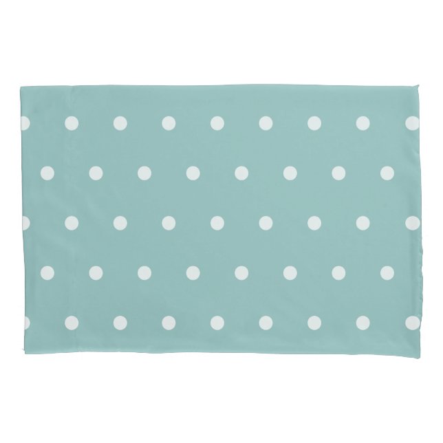 White Polka Dots Eggshell Blue Geometric Patterns Pillow Case (Front)