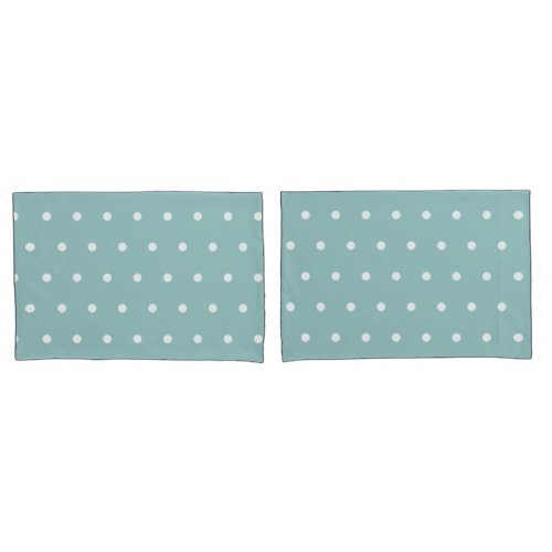 White Polka Dots Eggshell Blue Geometric Patterns Pillow Case