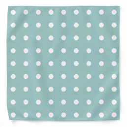 White Polka Dots Geometric Pattern Eggshell Blue Bandana