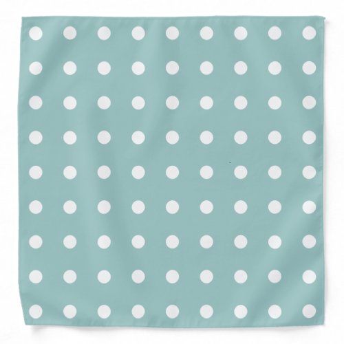 White Polka Dots Geometric Pattern Eggshell Blue Bandana