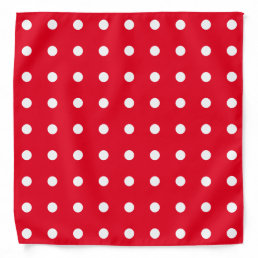 White Polka Dots Geometric Pattern Red Stylish Bandana