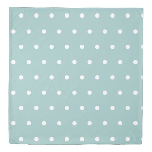 White Polka Dots Geometric Patterns Eggshell Blue Duvet Cover