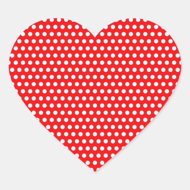 White Polka Dots Heart Sticker (Front)