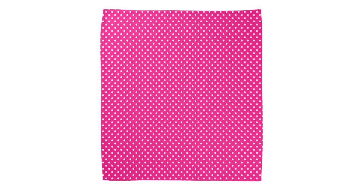 White polka dots hot pink background bandana | Zazzle.com