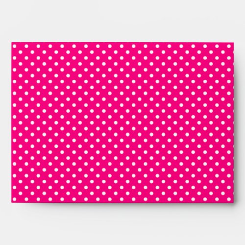 white polka dots hot pink background envelope