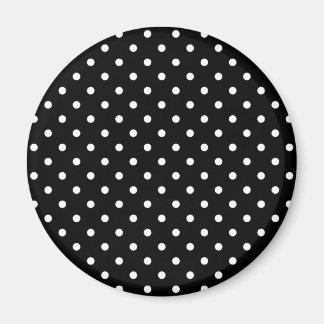 white polka dots in black magnet
