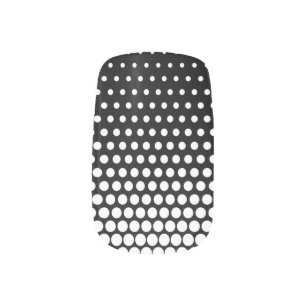 White Polka Dots Modern Black Minx Nail Art