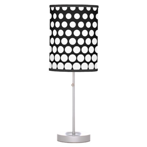 White Polka Dots Modern Black Table Lamp