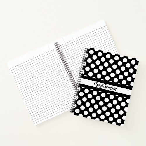 White Polka Dots Notebook