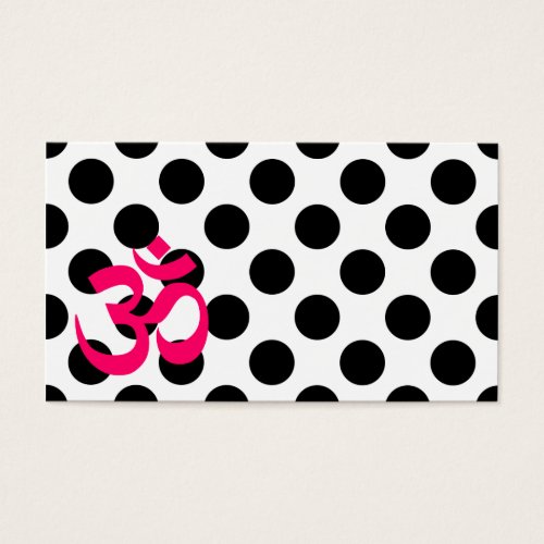 White Polka Dots Om Symbol Business Card Template