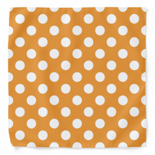 White polka dots on amber bandana