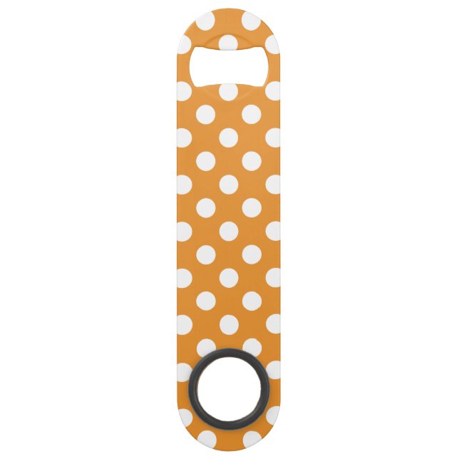 White polka dots on amber bar key (Front)