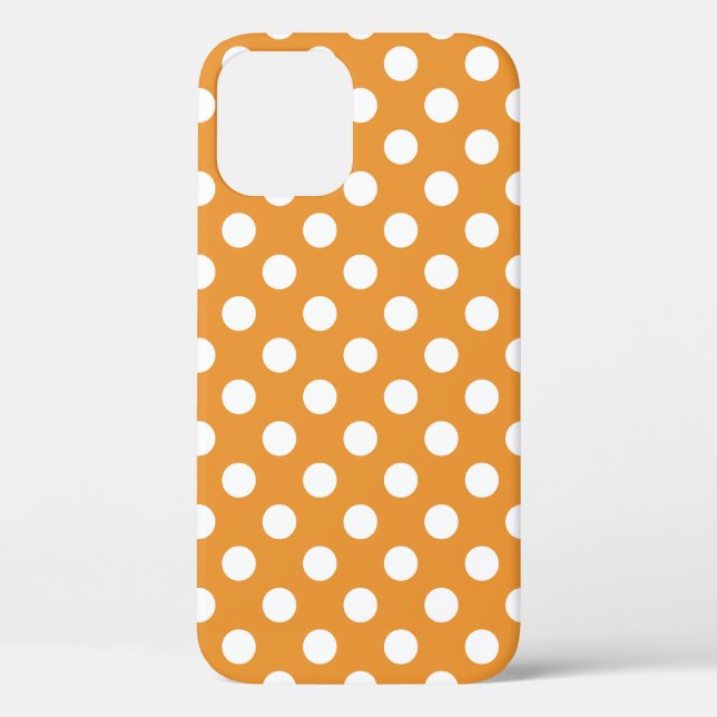 White polka dots on amber Case-Mate iPhone case (Back)