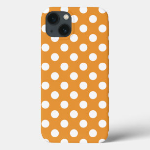 White polka dots on amber Case-Mate iPhone case