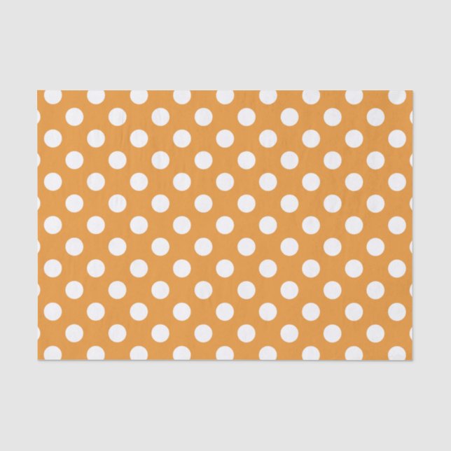 White polka dots on amber tissue paper (Front)