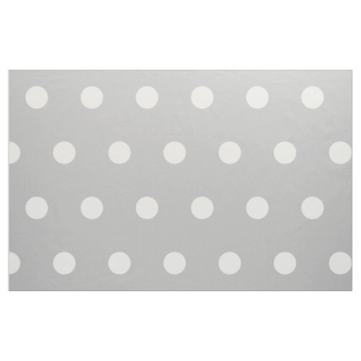 White Polka Dots on Ash Grey Fabric