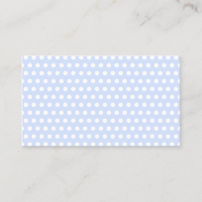 White Polka Dots on Baby Blue Business Card (Front)