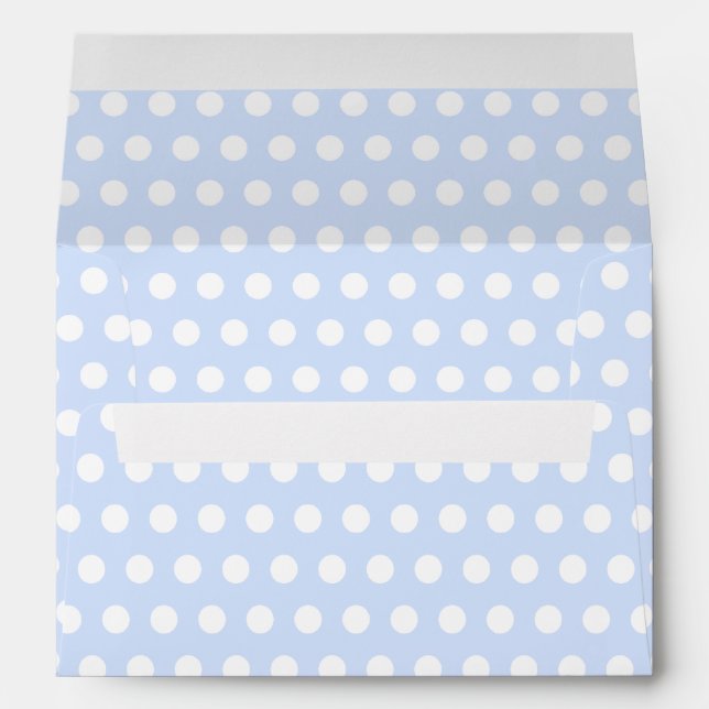 White Polka Dots on Baby Blue Envelope (Back (Bottom))