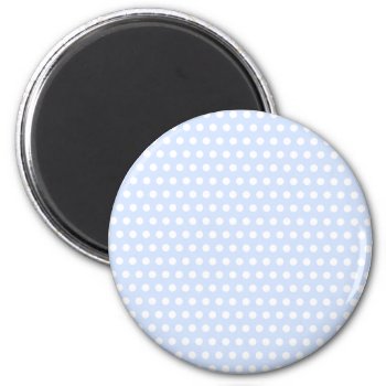 White Polka Dots On Baby Blue Magnet by designs4you at Zazzle