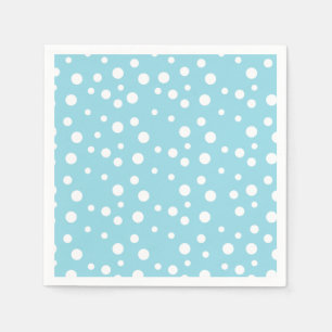 White Polka Dots on Baby Blue Napkins