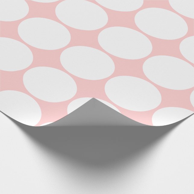 White Polka Dots on Baby Girl Pink Wrapping Paper (Corner)