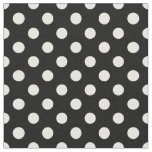 White Polka Dots on Black Background Fabric