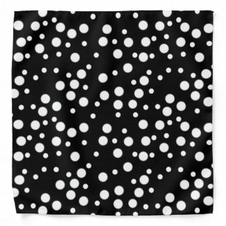 White Polka Dots on Black Bandana