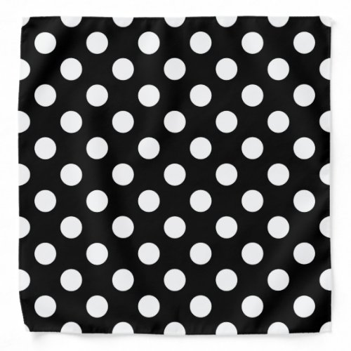 White polka dots on black bandana