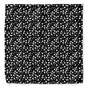 White Polka Dots on Black Bandana 2