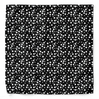 White Polka Dots on Black Bandana 2