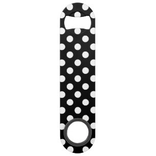 White polka dots on black bar key