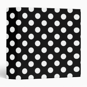 White polka dots on black binder